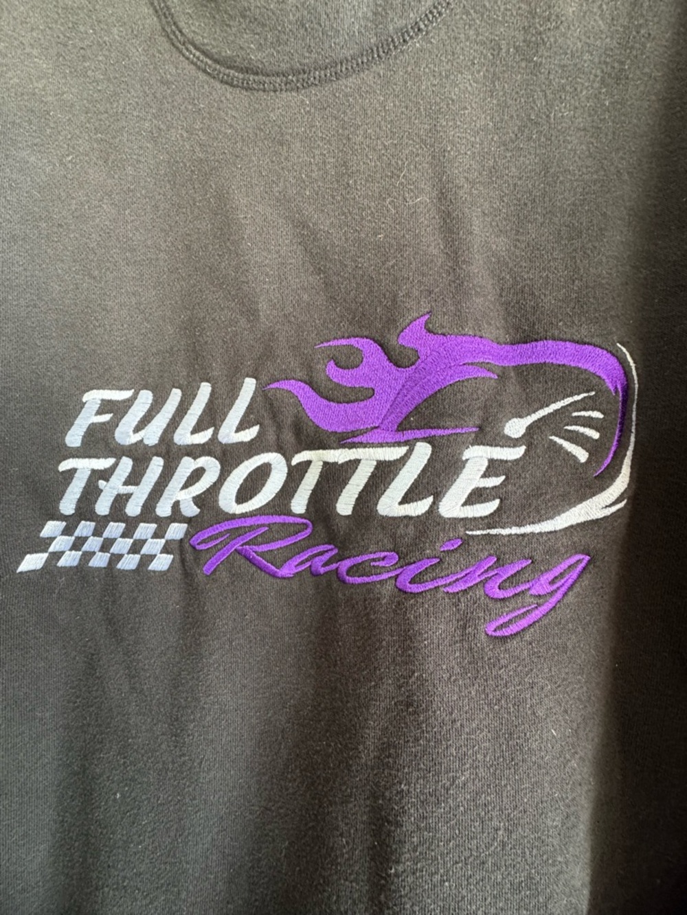 Embroidered | Full throttle racing | crewneck sweatshirt | size Large - Picture 3 of 5